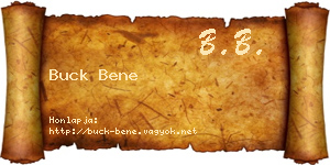 Buck Bene névjegykártya
